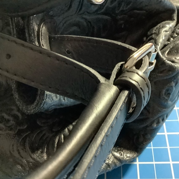 Black leather oversized handbag, tote bag, overnight   Made In Italy NWT - Picture 11 of 16